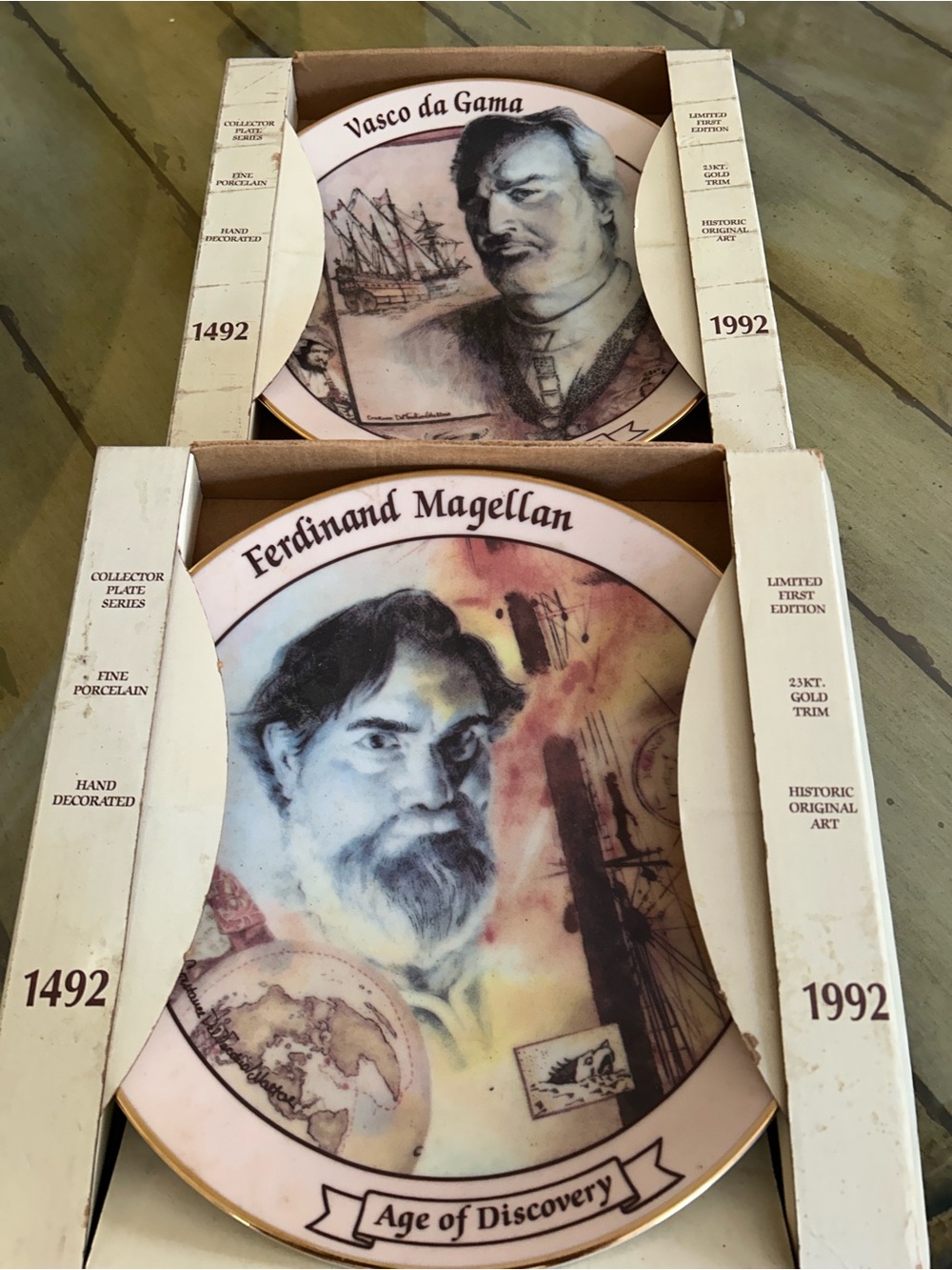 Ferdinand Magellan and Vasco da Gama Decorative Porcelain Plate - in boxes